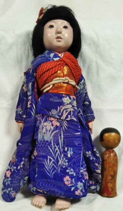 Japanese doll and kokeshi