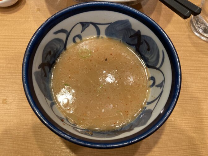 青葉　つけ麺　スープ割り