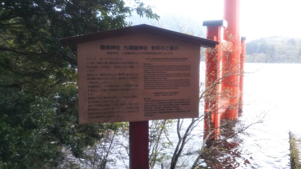 箱根神社案内看板